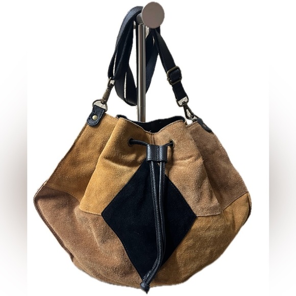 Free People Handbags - Free People Tovey Brown Suede Bucket Bag Handmade
